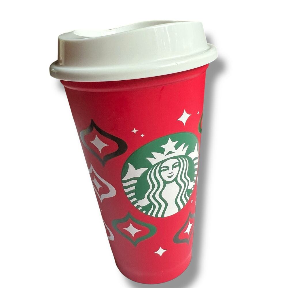 Starbucks 16 oz Plastic Travel Tumbler 2013 Christmas Holiday Coffee Tea Cup